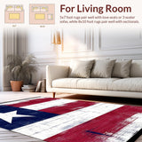 Ultra Soft Area Rug, Non Slip, Stain Resistant, Washable Area Rugs for Living Room, Bedroom, Bold Aged Flag Aesthetic(Red)