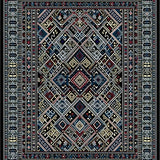 Ultra Soft Area Rug, Non Slip, Stain Resistant, Washable Area Rugs for Living Room, Bedroom, Artful Linear Ethnic Aesthetic(Black)