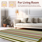 Ultra Soft Area Rug, Non Slip, Stain Resistant, Washable Area Rugs for Living Room, Bedroom, Fringed Non Shed in Olive Easy Clean Power Loom(Green)