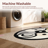 Ultra Soft Area Rug, Non Slip, Stain Resistant, Washable Area Rugs for Living Room, Bedroom, Hippie Funky Hallway Cool Decor Area Rug(Beige)