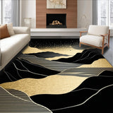 Ultra Soft Area Rug, Non Slip, Stain Resistant, Washable Area Rugs for Living Room, Bedroom, Chic Opulent Textured Border(Gold)