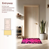 Ultra Soft Area Rug, Non Slip, Stain Resistant, Washable Area Rugs for Living Room, Bedroom, Vibrant Animal Motif Chic(Pink)