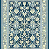 Ultra Soft Area Rug, Non Slip, Stain Resistant, Washable Area Rugs for Living Room, Bedroom, Ornate Damask and Artful Boho Flourishes(Blue)