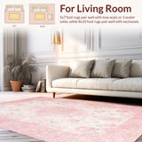 Ultra Soft Area Rug, Non Slip, Stain Resistant, Washable Area Rugs for Living Room, Bedroom, Vibrant Spring Garden Aesthetic(Pink)
