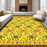 Ultra Soft Area Rug, Non Slip, Stain Resistant, Washable Area Rugs for Living Room, Bedroom, Colorful Spiraled Dreamlike Aesthetic(Yellow)