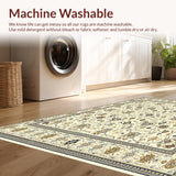 Ultra Soft Area Rug, Non Slip, Stain Resistant, Washable Area Rugs for Living Room, Bedroom, Natural Woven Wicker Cream(Beige)
