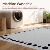 Ultra Soft Area Rug, Non Slip, Stain Resistant, Washable Area Rugs for Living Room, Bedroom, Charming Playful Polka Dot Aesthetic(Gray)