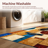 Ultra Soft Area Rug, Non Slip, Stain Resistant, Washable Area Rugs for Living Room, Bedroom, Contemporary Musical Notes Design(Brown)
