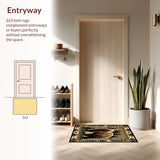 Ultra Soft Area Rug, Non Slip, Stain Resistant, Washable Area Rugs for Living Room, Bedroom, Charming Farmhouse Bear Aesthetic(Beige)