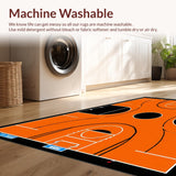 Ultra Soft Area Rug, Non Slip, Stain Resistant, Washable Area Rugs for Living Room, Bedroom, Engaging Vibrant Athletic Visual Style(Orange)