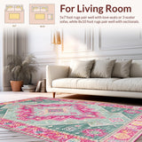 Ultra Soft Area Rug, Non Slip, Stain Resistant, Washable Area Rugs for Living Room, Bedroom, Rustic Tiled Patterned Charm(Blue)