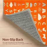 Ultra Soft Area Rug, Non Slip, Stain Resistant, Washable Area Rugs for Living Room, Bedroom, Brightly Designed Interactive Element(Orange)