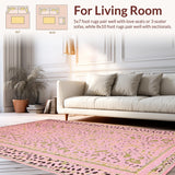 Ultra Soft Area Rug, Non Slip, Stain Resistant, Washable Area Rugs for Living Room, Bedroom, Contemporary Pink Animal Aesthetic(Pink)