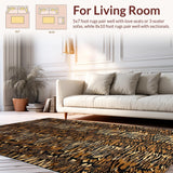 Ultra Soft Area Rug, Non Slip, Stain Resistant, Washable Area Rugs for Living Room, Bedroom, Vibrant Leopard-Inspired Texture(Brown)