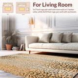 Ultra Soft Area Rug, Non Slip, Stain Resistant, Washable Area Rugs for Living Room, Bedroom, Boho Inspired Animal Print Area Beige Brown Abstract Design(Gray)