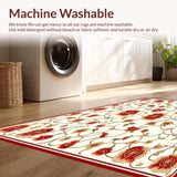 Artistic Floral Area Vintage Non Slip Style(White)