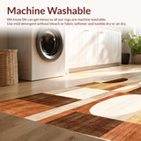 Ultra Soft Area Rug, Non Slip, Stain Resistant, Washable Area Rugs for Living Room, Bedroom, Modern Abstract Area With Earthy Tones And Geometric Contours(Brown)