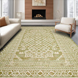 Ultra Soft Area Rug, Non Slip, Stain Resistant, Washable Area Rugs for Living Room, Bedroom, Chic Modern Lattice Aesthetic(Beige)