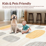 Ultra Soft Area Rug, Non Slip, Stain Resistant, Washable Area Rugs for Living Room, Bedroom, Warm Neutral Shaggy Layers(Yellow)
