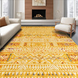 Ultra Soft Area Rug, Non Slip, Stain Resistant, Washable Area Rugs for Living Room, Bedroom, Whimsical Round Aesthetic Touch(Yellow)