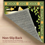 Ultra Soft Area Rug, Non Slip, Stain Resistant, Washable Area Rugs for Living Room, Bedroom, Artful Black and Green Elements(Yellow)