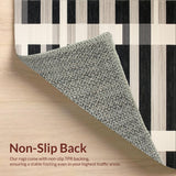 Ultra Soft Area Rug, Non Slip, Stain Resistant, Washable Area Rugs for Living Room, Bedroom, Sophisticated Striped Artful Arrangement(Beige)