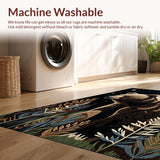 Ultra Soft Area Rug, Non Slip, Stain Resistant, Washable Area Rugs for Living Room, Bedroom, Enchanting Woodland Creatures Concept(Brown)