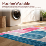 Ultra Soft Area Rug, Non Slip, Stain Resistant, Washable Area Rugs for Living Room, Bedroom, Chic Modern Soft Pastel Design(Pink)
