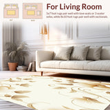 Ultra Soft Area Rug, Non Slip, Stain Resistant, Washable Area Rugs for Living Room, Bedroom, Reversible Bloom Patio Boho Circular Mat for Retreats(Ivory)