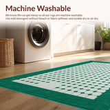 Ultra Soft Area Rug, Non Slip, Stain Resistant, Washable Area Rugs for Living Room, Bedroom, Rustic Stain Resistant Trellis Style(Green)
