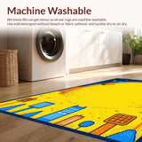 Ultra Soft Area Rug, Non Slip, Stain Resistant, Washable Area Rugs for Living Room, Bedroom, Stellar Fun Explorative Layout(Yellow)