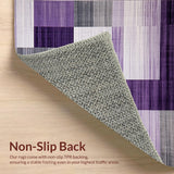 Ultra Soft Area Rug, Non Slip, Stain Resistant, Washable Area Rugs for Living Room, Bedroom, Rustic Purple Grey Blend(Purple)