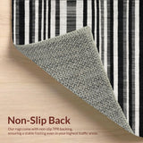 Ultra Soft Area Rug, Non Slip, Stain Resistant, Washable Area Rugs for Living Room, Bedroom, Bold Stripe Symphony: Black & White Geometric Patterned Rug(Black)