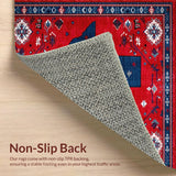 Ultra Soft Area Rug, Non Slip, Stain Resistant, Washable Area Rugs for Living Room, Bedroom, Vibrant Americana Textured Design(Red)