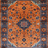 Ultra Soft Area Rug, Non Slip, Stain Resistant, Washable Area Rugs for Living Room, Bedroom, Elegant Minimalist Ogee Pattern Mix(Orange)