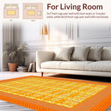 Ultra Soft Area Rug, Non Slip, Stain Resistant, Washable Area Rugs for Living Room, Bedroom, Elegant Vibrant Softness Blend(Orange)