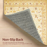 Ultra Soft Area Rug, Non Slip, Stain Resistant, Washable Area Rugs for Living Room, Bedroom, Elegant Beige Runner Area(Beige)
