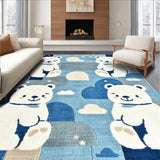 Ultra Soft Area Rug, Non Slip, Stain Resistant, Washable Area Rugs for Living Room, Bedroom, Delightful Nursery Cartoon Theme(Blue)