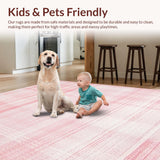 Ultra Soft Area Rug, Non Slip, Stain Resistant, Washable Area Rugs for Living Room, Bedroom, Minimalist Shaggy Pink Elegance(Pink)