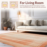 Ultra Soft Area Rug, Non Slip, Stain Resistant, Washable Area Rugs for Living Room, Bedroom, Sunbaked Terracotta Area Durable Indoor Floor Covering(Orange)