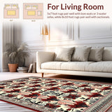 Ultra Soft Area Rug, Non Slip, Stain Resistant, Washable Area Rugs for Living Room, Bedroom, Mystical Monochrome Nature Fusion(White)