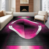 Ultra Soft Area Rug, Non Slip, Stain Resistant, Washable Area Rugs for Living Room, Bedroom, Elegant Monochrome Wave Pattern(Pink)