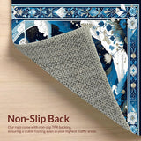 Ultra Soft Area Rug, Non Slip, Stain Resistant, Washable Area Rugs for Living Room, Bedroom, Castle Insect for Girls(Blue)