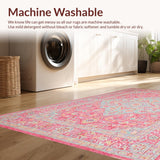 Ultra Soft Area Rug, Non Slip, Stain Resistant, Washable Area Rugs for Living Room, Bedroom, Pastel Pink Oushak Living Room Wool Rug(Pink)