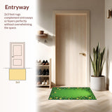 Ultra Soft Area Rug, Non Slip, Stain Resistant, Washable Area Rugs for Living Room, Bedroom, Nature-Inspired Circular Rug for Living Room Decor(Green)
