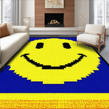 Ultra Soft Area Rug, Non Slip, Stain Resistant, Washable Area Rugs for Living Room, Bedroom, Chic Minimalist Smiley Motif(Yellow)