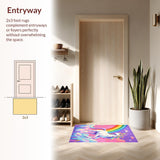Ultra Soft Area Rug, Non Slip, Stain Resistant, Washable Area Rugs for Living Room, Bedroom, Machine Washable Fuzzy Rug for Princess Bedroom(Pink)