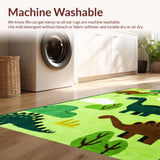 Ultra Soft Area Rug, Non Slip, Stain Resistant, Washable Area Rugs for Living Room, Bedroom, Whimsical Toy Animal Display Rug(Green)