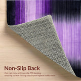 Ultra Soft Area Rug, Non Slip, Stain Resistant, Washable Area Rugs for Living Room, Bedroom, Dynamic Color-Shifted Geometric Motif(Purple)