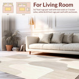Ivory Echoes Area Cream Abstract Texture Illusion(Beige)